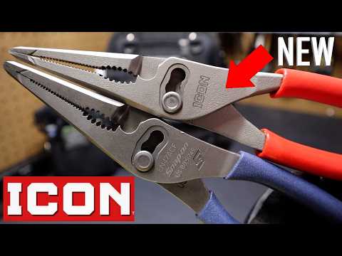 NEW ICON 9 in Long Nose 3-Position Slip Joint Pliers vs SNAP-ON