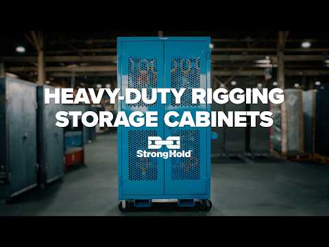 Load video: A video of Extreme Duty 12 GA Mobile Rigging Cabinet with Ventilated Doors with Short &amp; Long Hangers � 48 in. W x 36 in. D x 92 in. H