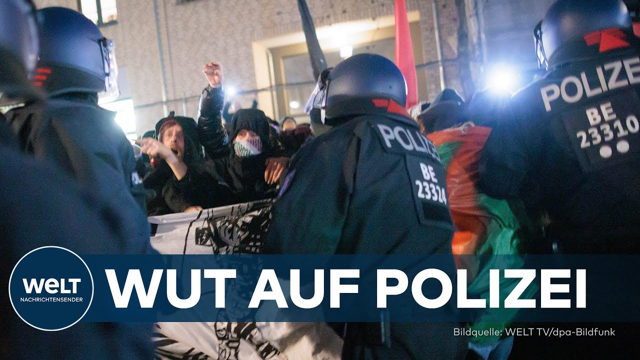 PYRO, PAROLEN UND FESTNAHMEN: Ausschreitungen bei Anti-Polizei-Demo in Berlin ‒ Beamte greifen durch