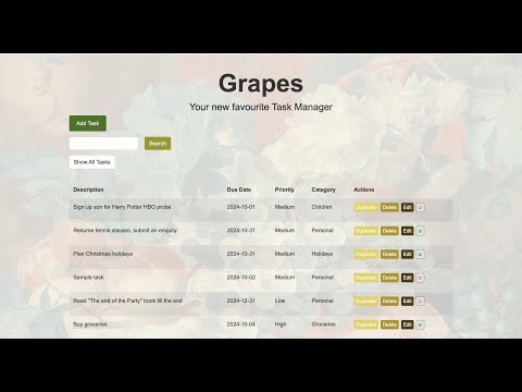 CS50 final project Task Manager "Grapes"
