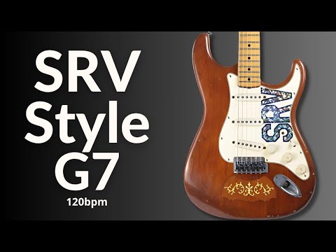 Stevie Ray Vaughan Style Shuffle Blues Guitar Backing Track in G Major (G7)