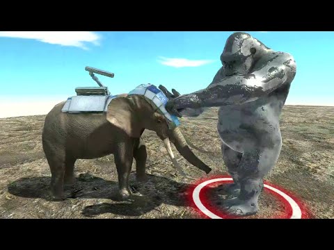 ELEPHANT ROCKET ELLIE vs GORO THE GIANT | Animal Revolt Battle Simulator
