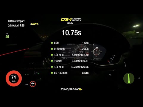 B9 Audi RS5 Full Weight Stock Turbo Record | 10.75 @ 126.96mph | 034Motorsport Dynamic+ Stage 1+ E85