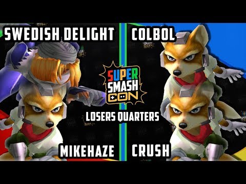 Smash Con 2017 SSBM - Colbol & Crush vs. Swedish Delight & Mike Haze - Smash Melee Doubles LQ