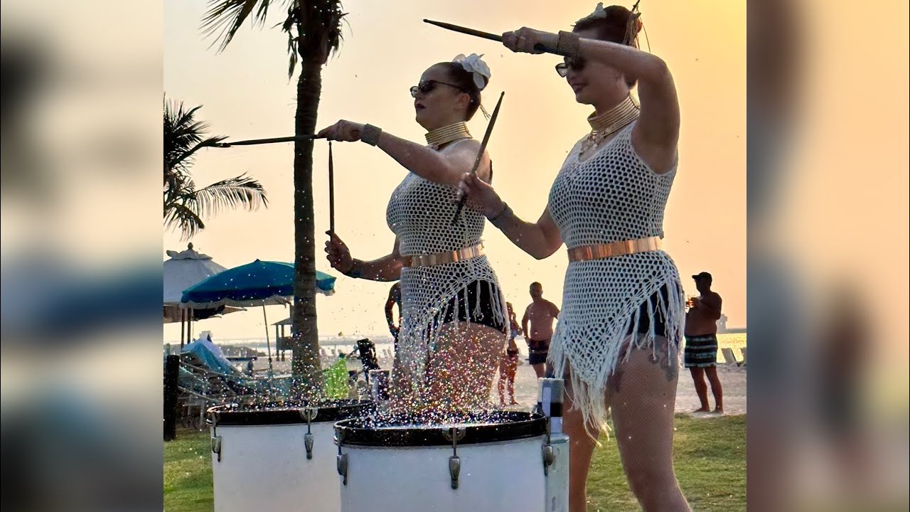 promo video water drum show for beach party dubai