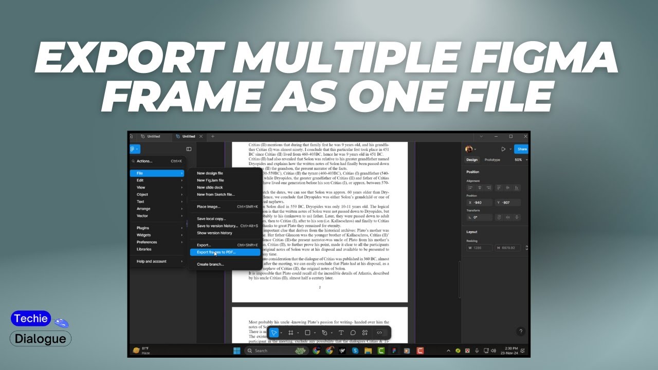 How to Export Multiple Figma Frames as One File