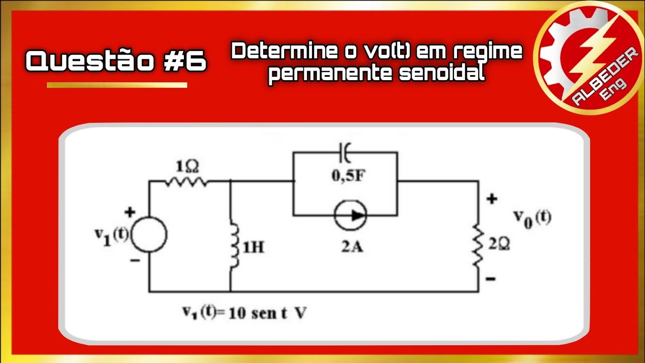 Questão #6 - Aplicação do método da superposição e divisor de tensão (Circuitos Elétricos 2)