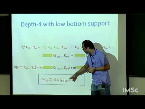 Chandan saha : Lower bounds for small depth arithmetic circuits