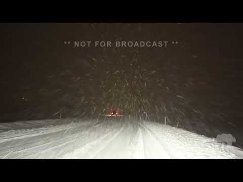 01-10-2023 Truckee, CA - Heavy Snow, Plow Working to Clear Roads, Semi-trucks Chaining Up