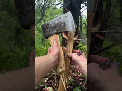 Proper Axe Re Handle? #logger #woodworking #logcabin #axe #survival #bushcraft #diy #cabin #outdoors