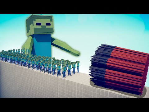 100x MINECRAFT ZOMBIE + GIANT vs EVERY GOD - TABS | Totally Accurate Battle Simulator 2024