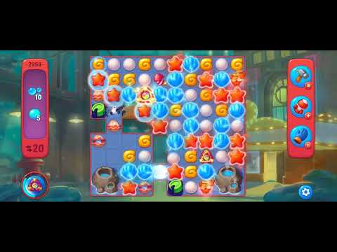 Fishdom Hard Level 2958 (with full seashell [Super Lightning] & double bomb) @choraelmin