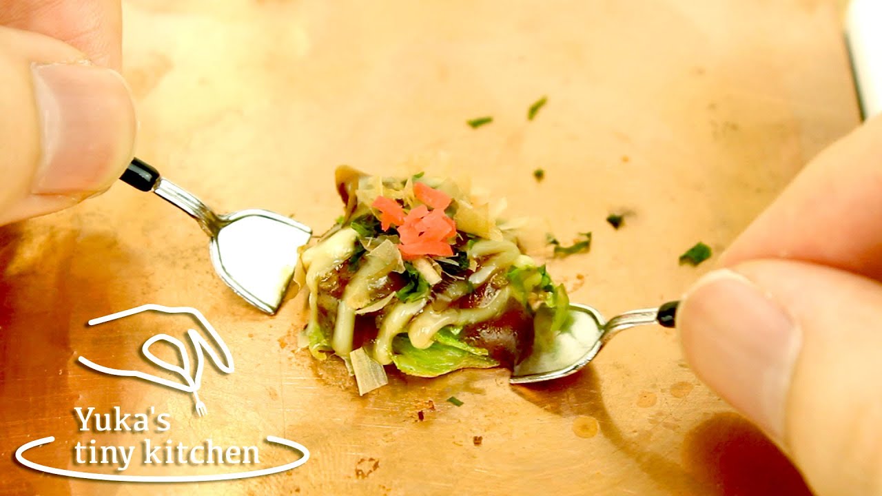 mini food "お好み焼き" 本当に食べられるミニチュア料理 #93 | Yuka's tiny kitchen