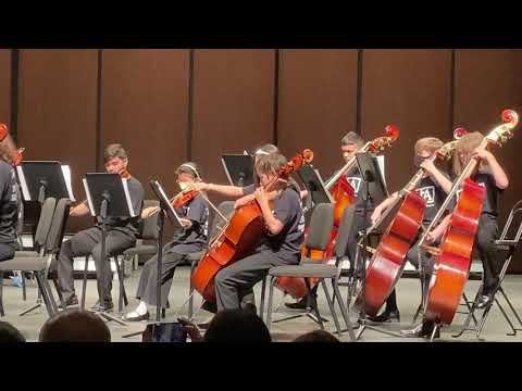 Nikita plays cello with AFA Concertina Orchestra. "Zoom" by R. Meyer. Summer 2021