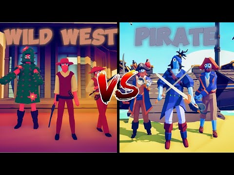 WILD WEST TEAM vs PIRATE TEAM - TABS | Totally Accurate Battle Simulator