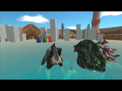 MONSTER THE WAR GODZILLA WHO WILL WIN AT THE ARENA WATER UP - Animal Revolt Battle Simulator