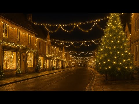 🇬🇧 Broadway Village After Dark | Cozy Cotswolds Christmas Lights Walk [4K] 