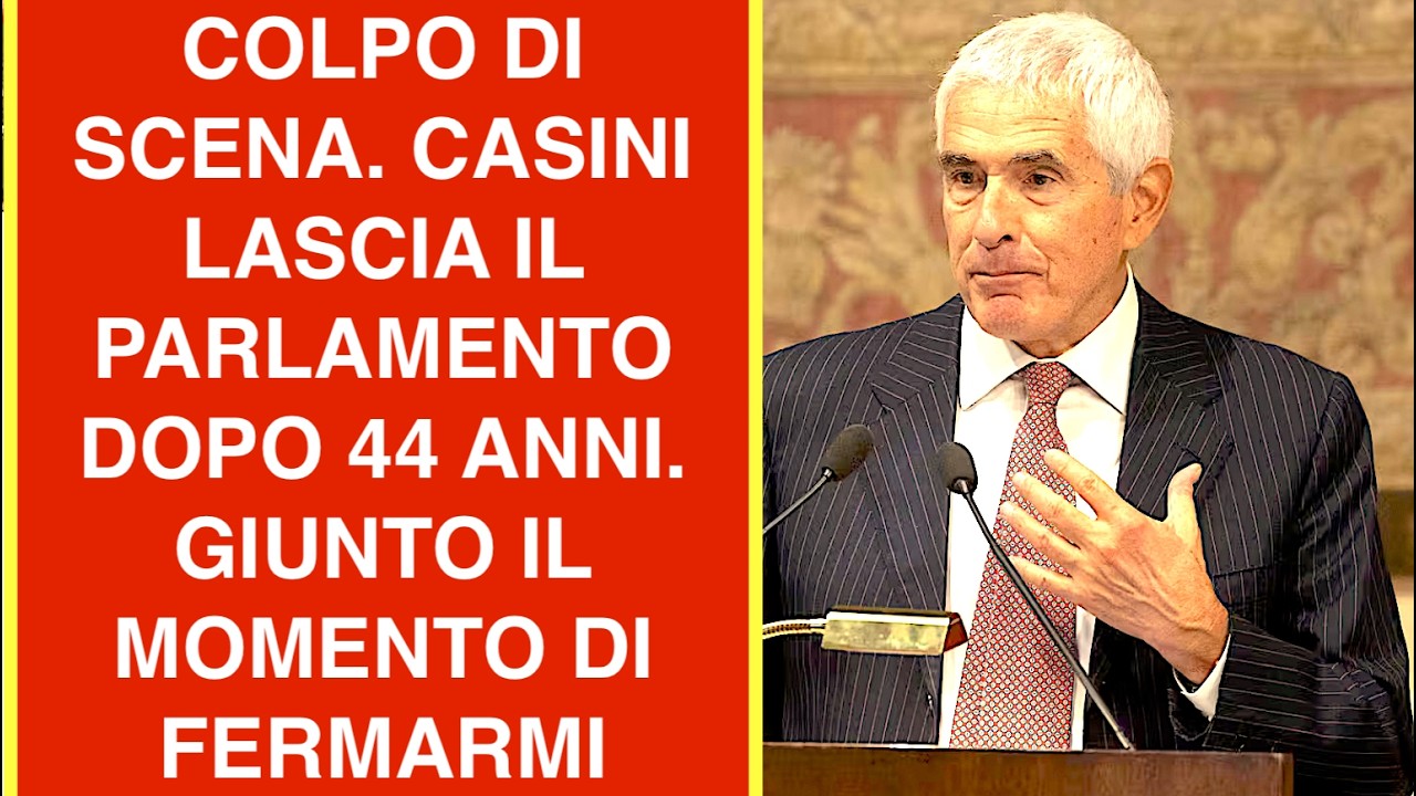 COLPO DI SCENA. CASINI LASCIA IL PARLAMENTO DOPO 44 ANNI. GIUNTO IL MOMENTO DI FERMARMI
