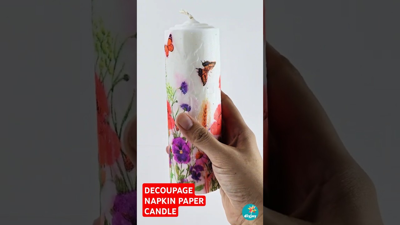 How to Decoupage a Candle With a Napkin in Just 5 minutes #easycrafts  #diycrafts  #5minutecrafts