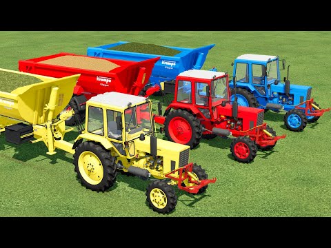 TRANSPORT OF COLORS ! ANIMAL FEEDING with MINI TRACTORS ! Farming Simulator 22