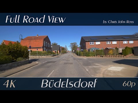 Büdelsdorf, Schleswig-Holstein, Germany: Mühlenstraße, Neue Dorfstraße - 4K (2160p/60p) Ultra HD