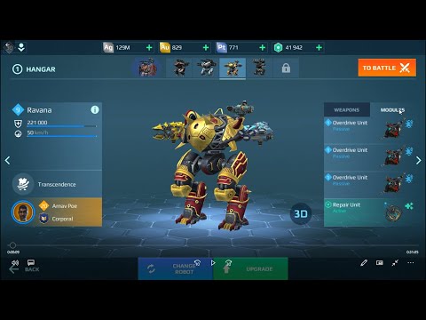 war robots ravana gameplay with 3 overdrive unit