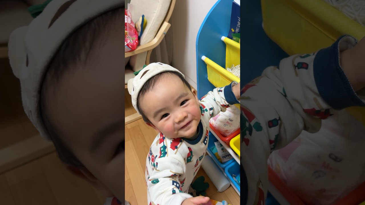 つかまりたち　可愛いベビー👶#babyshachi #ベビー　#赤ちゃん