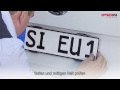 Podložka pod ŠPZ - bezrámová transparentná Simple Fix / veľkosť 110mm (2ks) - Video Youtube