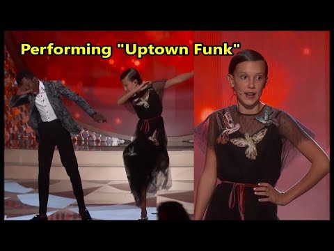 Millie, Gaten and Caleb performing "Uptown Funk" *THROWBACK*