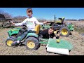 Hudson S New Kids Mower Working On The Farm Cutting Grass And Hay Tractors For Kids