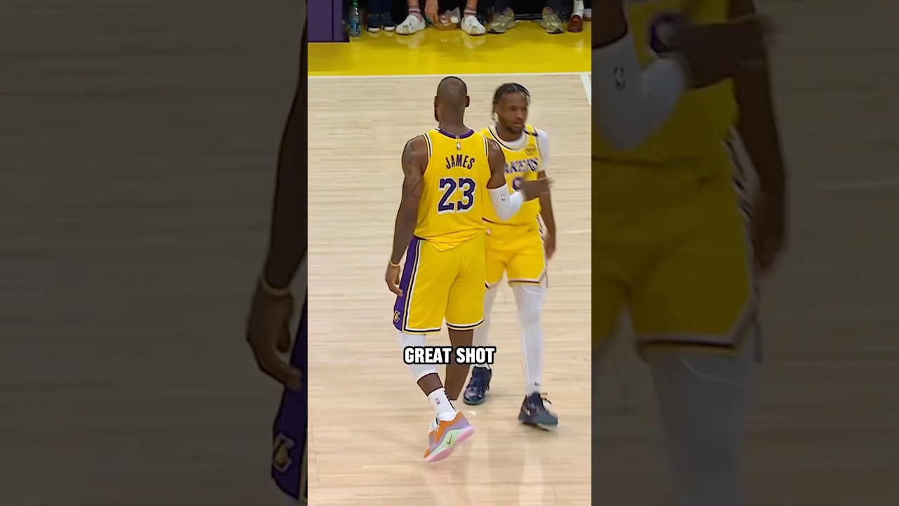 LeBron encouraging Bronny after the missed 3 🤝