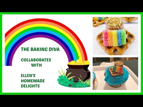 POT OF GOLD RAINBOW CUPCAKES AND TREATS. COLLAB WITH ELLEN'S HOMEMADE DELIGHTS