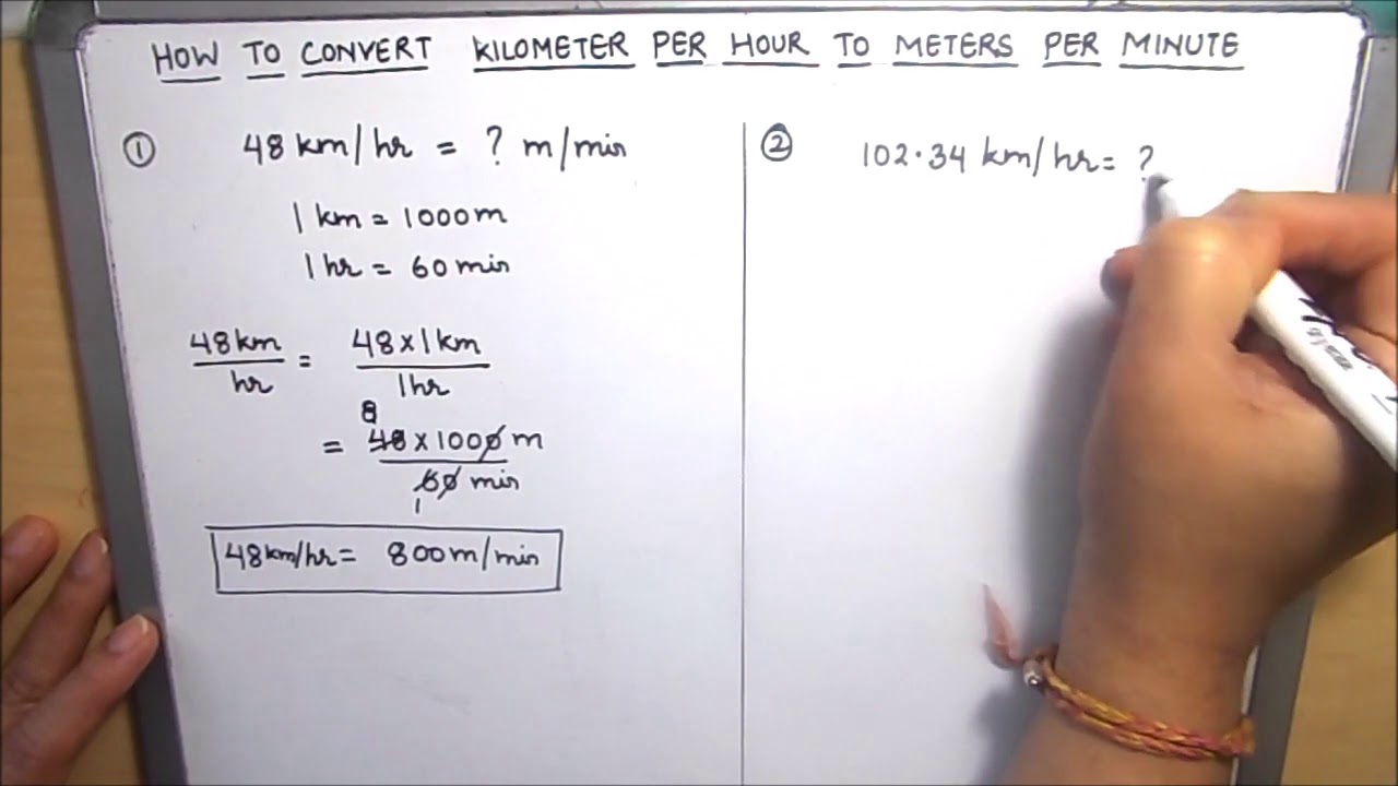 Watch How to convert kilometre per hour to meter per minute / convert Km/hr to M/min / km/hr to m/min Now How to convert kilometre per hour to meter per minute / convert Km/hr to M/min / km/hr to m/min