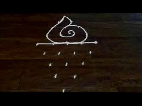 5x1 Interlaced dot shankha rangoli design with colour$ diwali special simple dot rangoli with colour Video