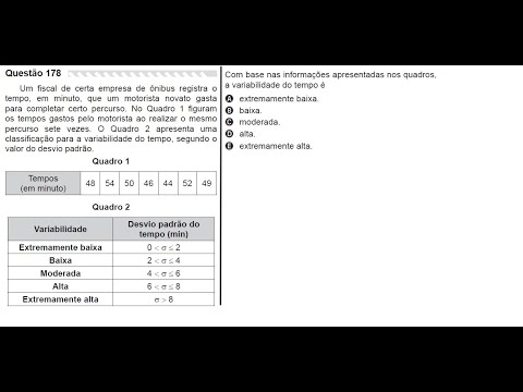 Resolução da questão 178 (ENEM 2019).