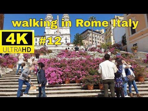 4k walking in the city of Rome Italy 2021( flowers of May)