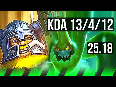 OLAF vs ZAC (JGL) | EUW Master | 25.18