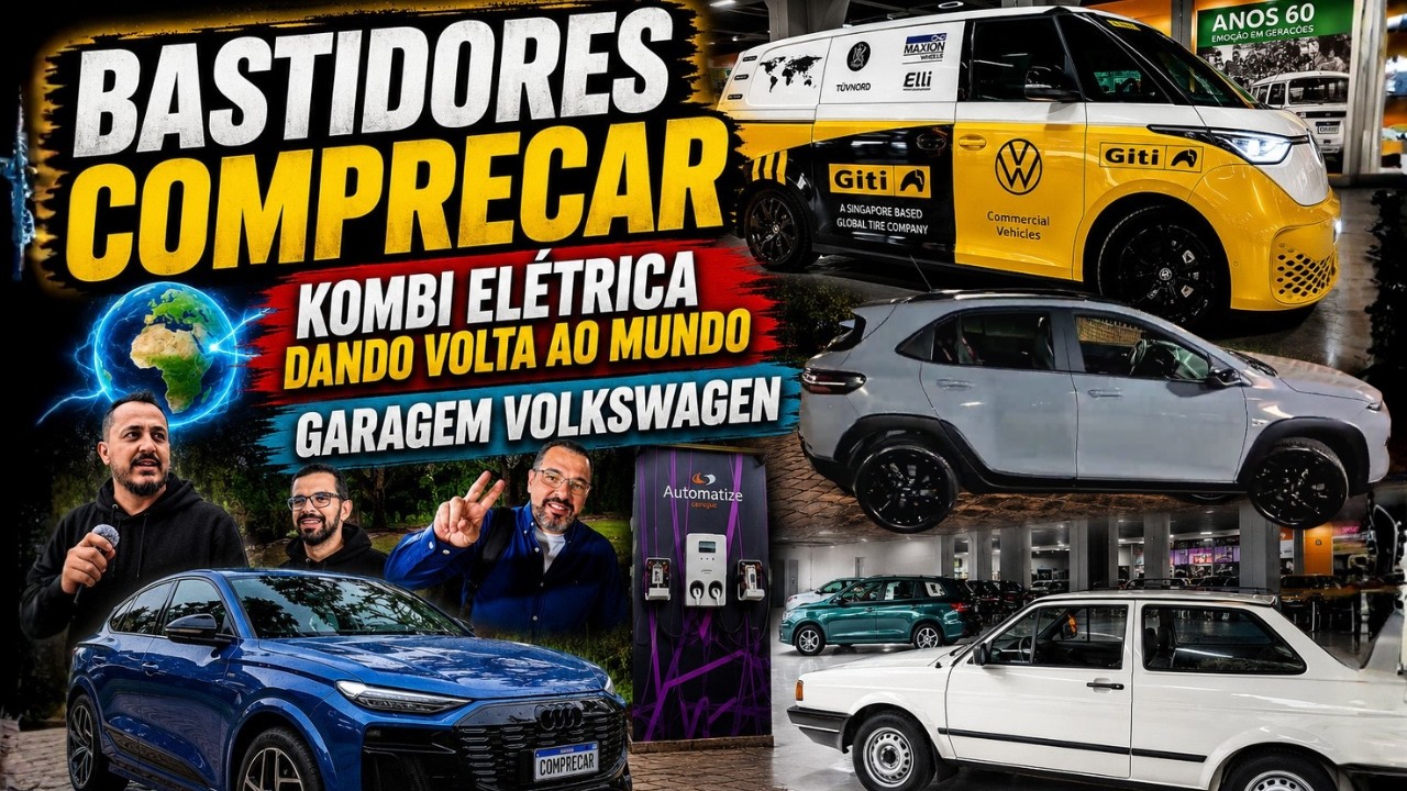 Audi Q6 E-Tron, VW ID.Buzz, Garagem Volkswagen e Chevrolet Sonic RS - Bastidores Comprecar
