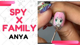 【痛ネイル】Anime Nail Art - Anya (SPY x  FAMILY)- Speed painting アーニャ