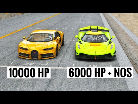 Koenigsegg Jesko 6000 HP + NOS vs Bugatti Chiron 6000 HP at Special Stage Route X