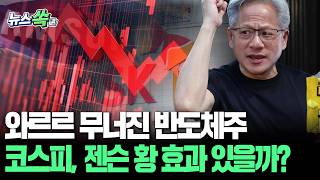 젠슨 황 방한해도 무너져내린 코스피·뉴욕증시 반도체주 '와르르'…월요일 증시 나만 무서워? [뉴스쏙] / 연합뉴스TV(YonhapnewsTV)