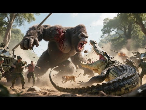 King Kong vs Giant Crocodile: Epic Urban Rampage Battle in 8K AI Cinematic