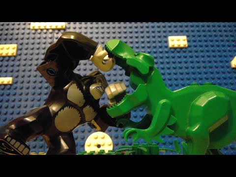 Have you ever seen a LEGO King Kong Vs. T-Rex stop motion like this?
