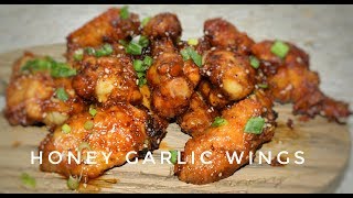 Honey Garlic Chicken Wings - Air Fried Chicken Wings - Air Fryer Recipes