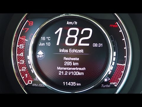 2017 Fiat 500S 105PS - 0-100 km/h kph Tachovideo Beschleunigung Acceleration