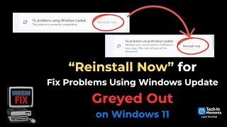 "Reinstall Now" Greyed Out: Fix Problems Using Windows Update