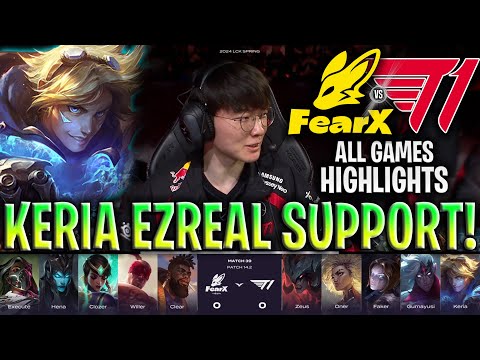 KERIA PLAYS EZREAL SUPPORT IN LCK! - T1 vs FOX HIGHLIGHTS ALL GAMES LCK SPRING 2024 W4D5