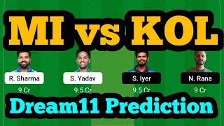 MI vs KOL Dream11 Prediction|MI vs KOL Dream11|MI vs KKR Dream11 Prediction|