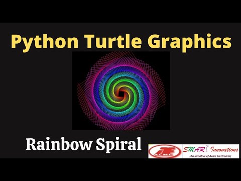 Draw Rainbow Spiral Using Python Turtle Graphics Pythonprojects Pythonturtlegraphics