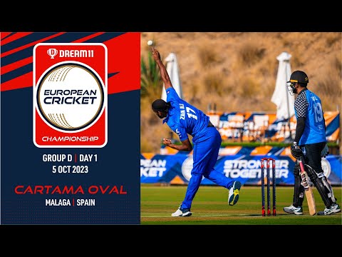 🔴 Dream11 European Cricket Championship, 2023 | Group D - Day 1 | T10 Live European Cricket